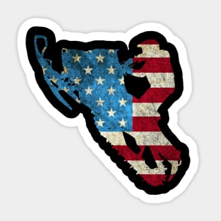 American Flag Snowmobile Winter Snowmobiling Sticker